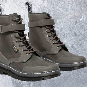 Mens 11 Dr. Martens Combs Tech Jungle Boots Gray Cordura Shoes Docs Grey Combat